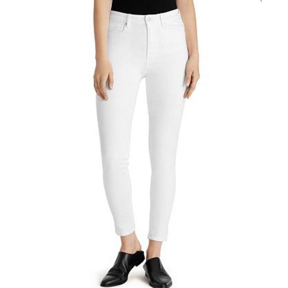 ELLA MOSS Womens White High-Rise Slim-straight Ankle Jeans NEW Stretch 12 / 31